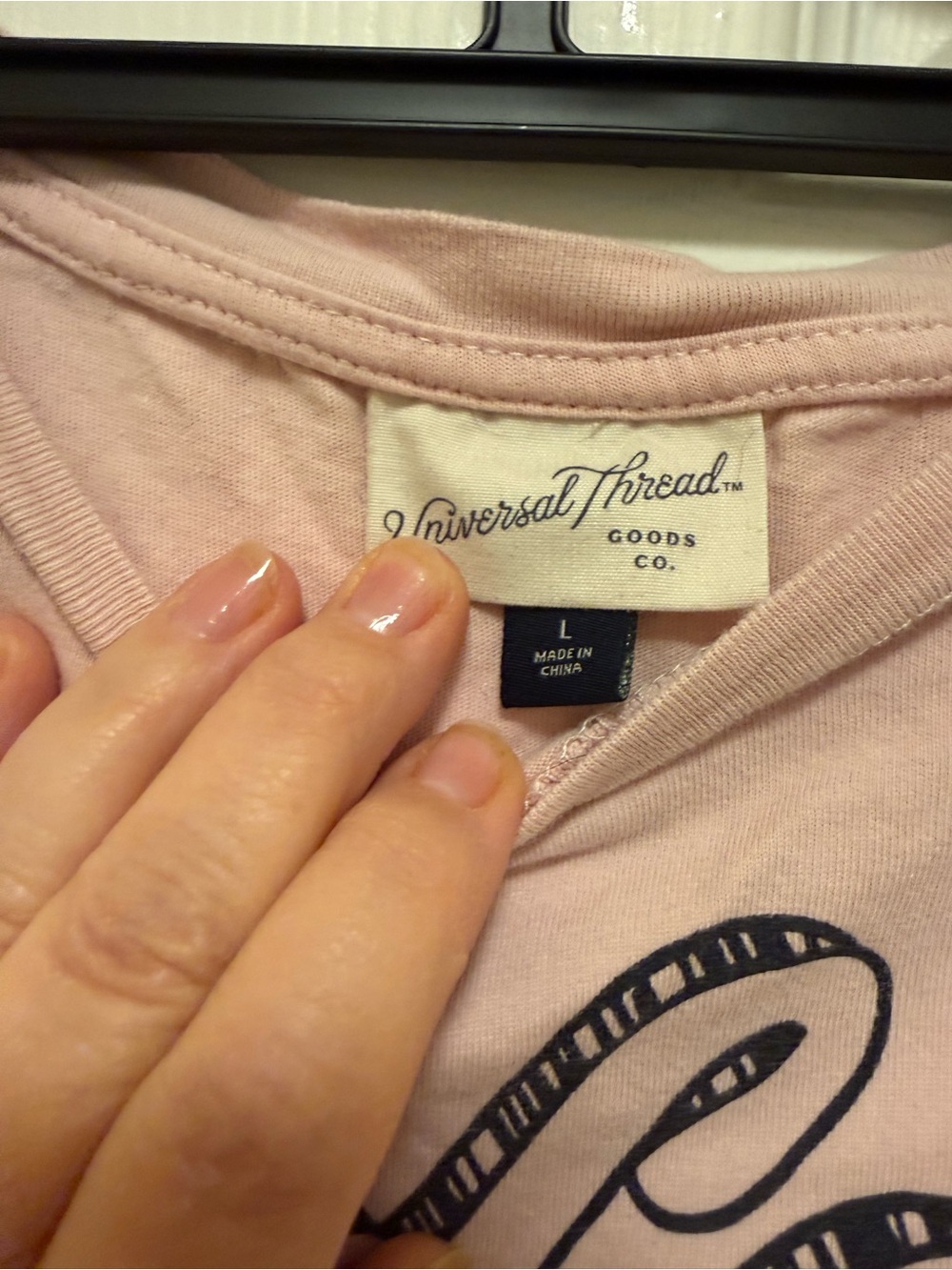 Universal Thread Oversize Graphic Tee with Script Print - Picture 2 of 2